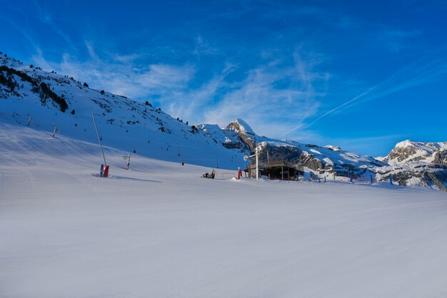 Candanchu ski in Huesca on Pyrenees Spain                           