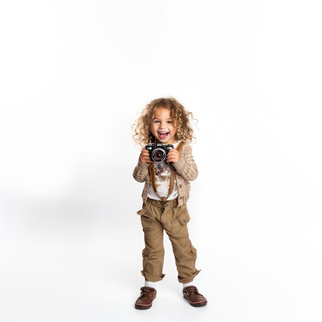 Candid Capture An Authentic Image of a Young Girl Embracing the Role of a Photographer