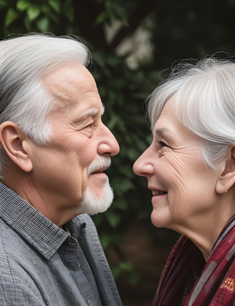 Photo a candid moment between two older adults