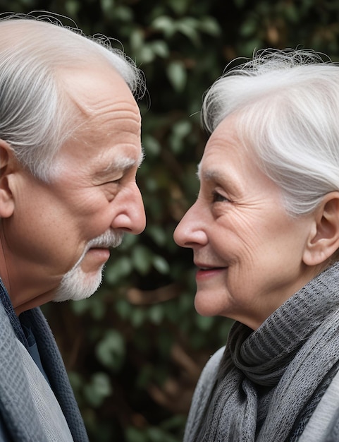 Photo a candid moment between two older adults