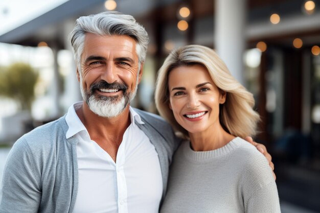 Photo a candid portrait of a smiling man and woman