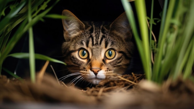 面白い表情の猫の素直なショット