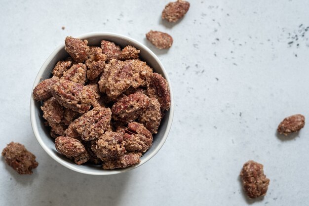 Candied pecan, almond and walnut with brown sugar and cinnamon