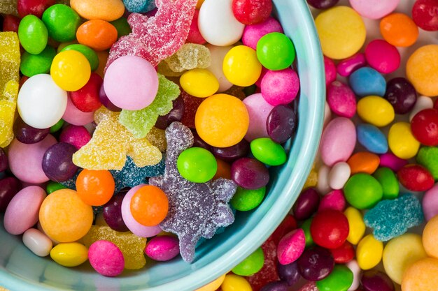 Candies in the bowl colorful candies background