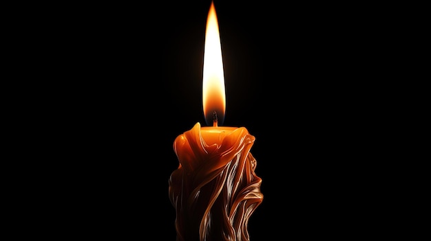 Candle on a black background generated by AI