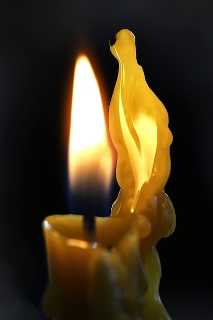 Photo candle on a black background
