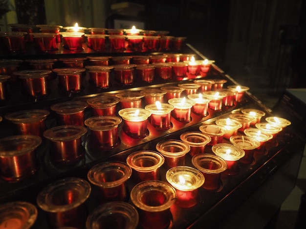 Candle in a church