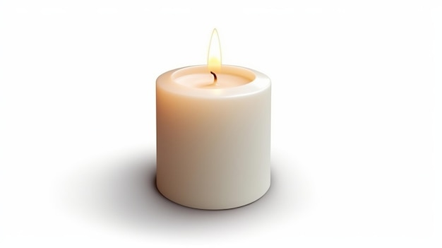 Candle cutout isolated on white background with clipping generative ai