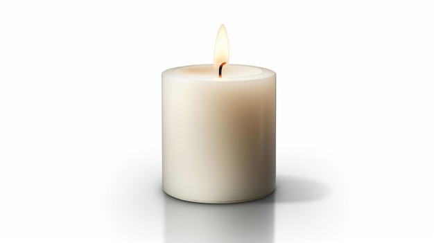 Candle cutout isolated on white background with clipping generative ai