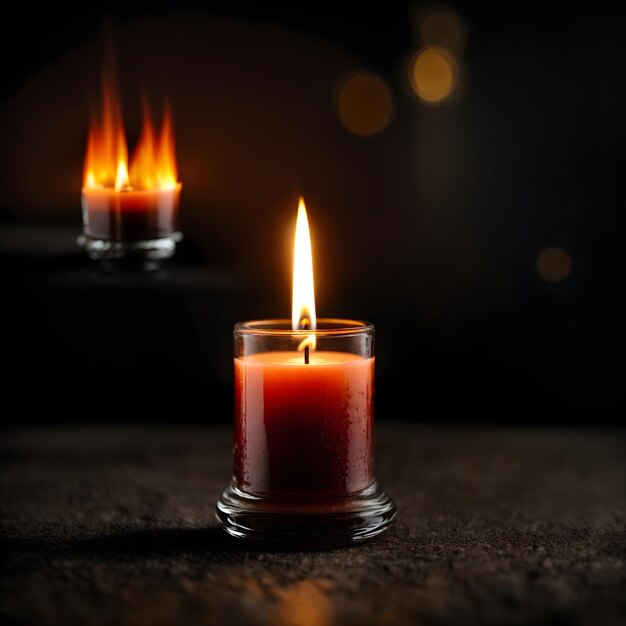 Candle Flame on Dark Background