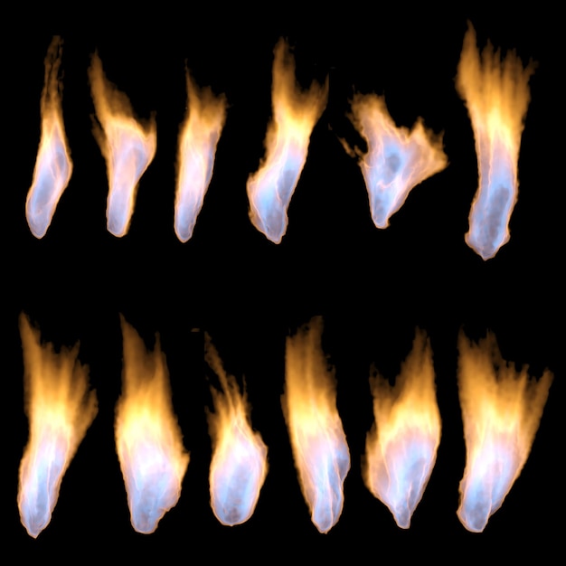 Foto fiamma di candela isolata su sfondo nero rendering 3d