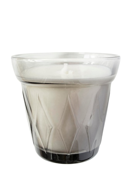 Candle in glass isolated