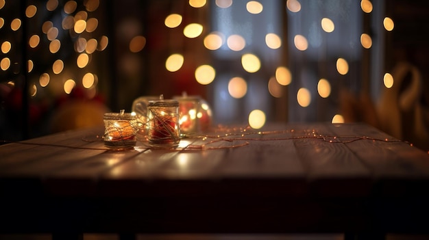 A candle in a glass jar with a red ball and a candle in the middle