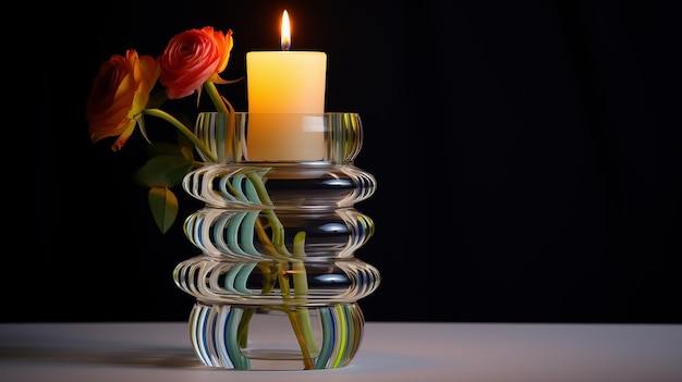 Candle holder with the middle