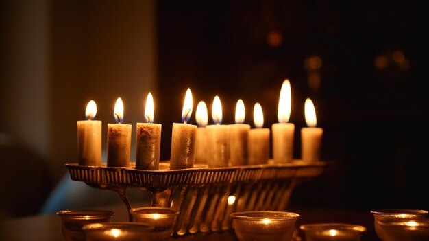 A candle holder with the word light on it