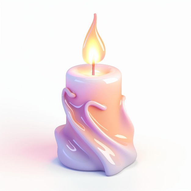 Photo candle icon 3d render white background generative ai