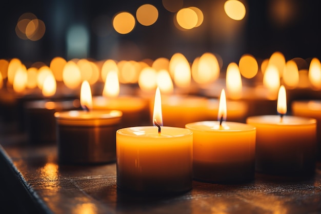 candle light on night bokeh background