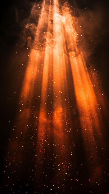 Photo candle light rays with soft light and orange flickering colo texture effect y2k collage background