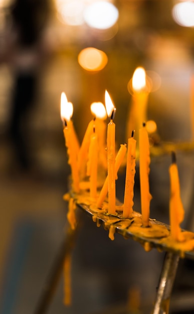 candle light in temple