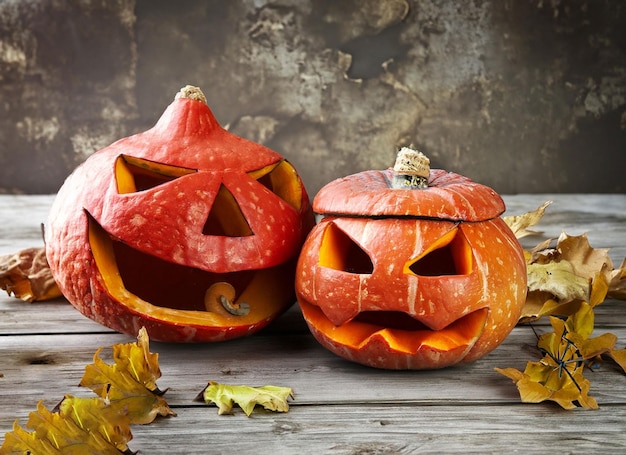 Candle lit Halloween Pumpkins