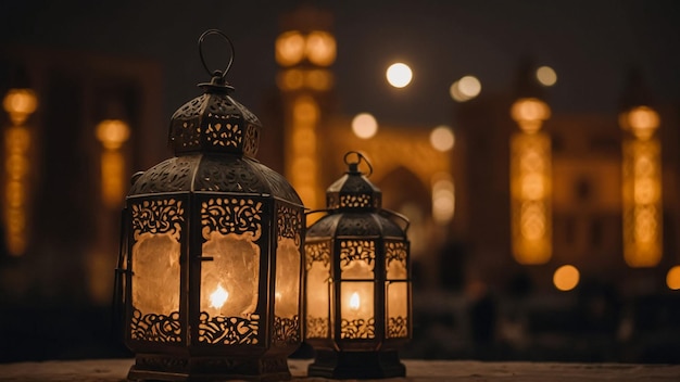 Candle lit lanterns ready for Ramadan