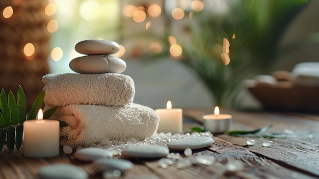 Candle Resting on Rocks