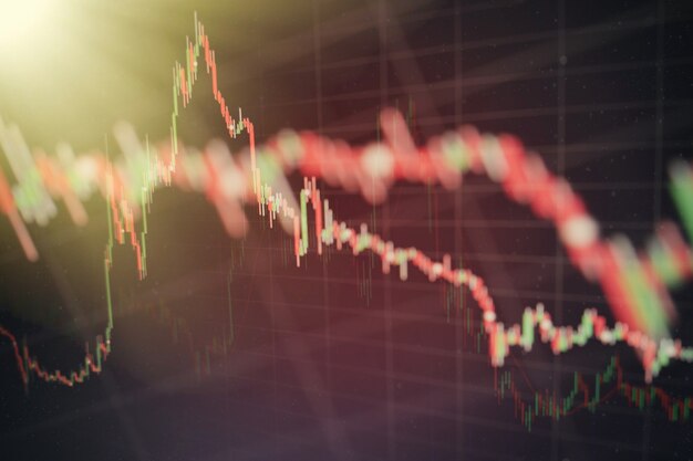 Candle stick graph chart of stock market investment trading, Stock exchange concept design and background.