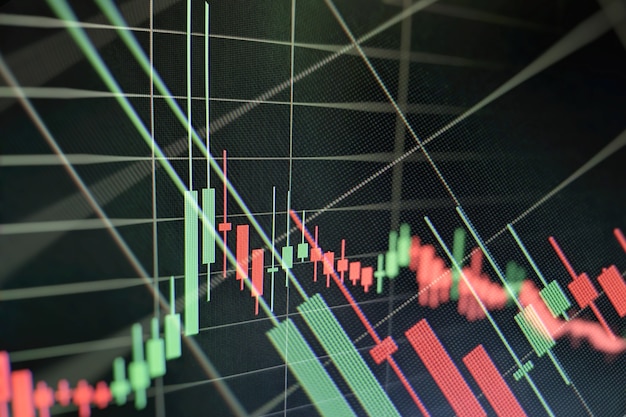 Candle stick graph chart of stock market investment trading, Stock exchange concept design and background.