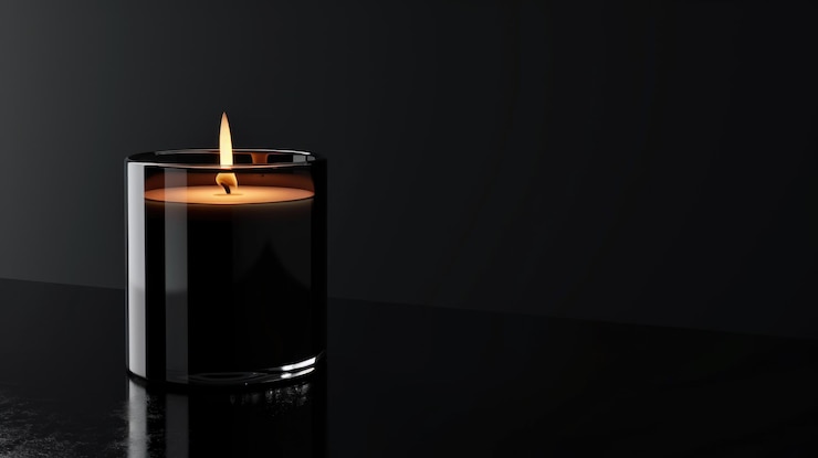 Photo candle on table