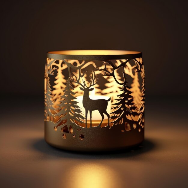 Photo a candle that has a deer on it