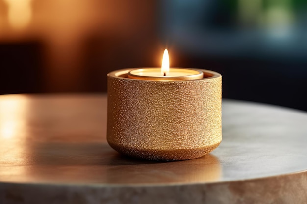 A candle that is lit up with a flame on it
