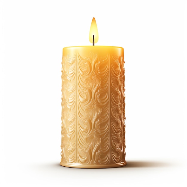 a candle that is lit up with a gold candle on it ai generated