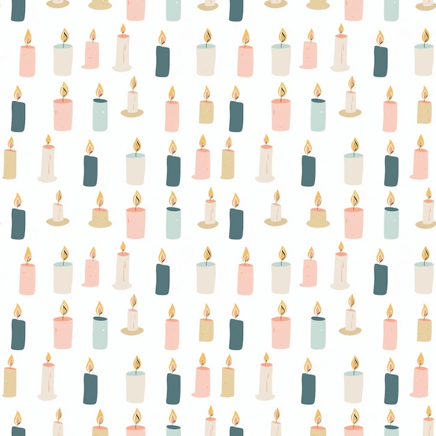 Candlelit prayers seamless pattern Gift wrapping background National Day of Prayer