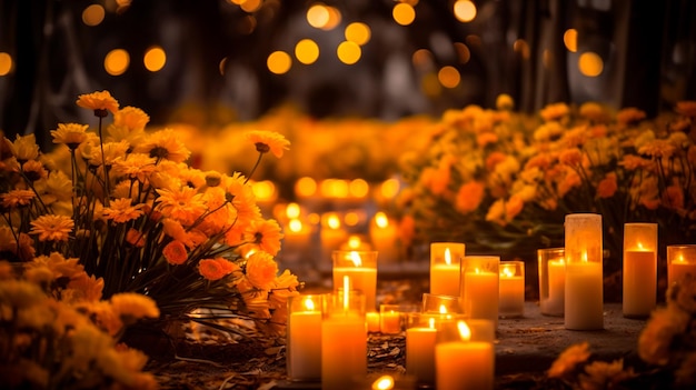 candles at the cemetery