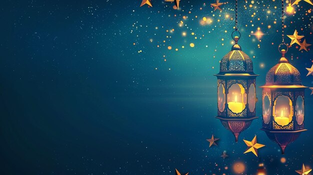 Candles Glow in the Dark Islamic Scenery Ramadan Kareem