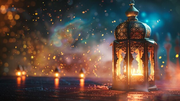 Candles Glow in the Dark Islamic Scenery Ramadan Kareem