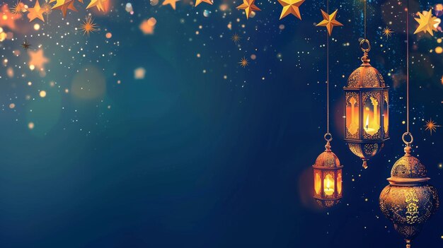 Candles Glow in the Dark Islamic Scenery Ramadan Kareem