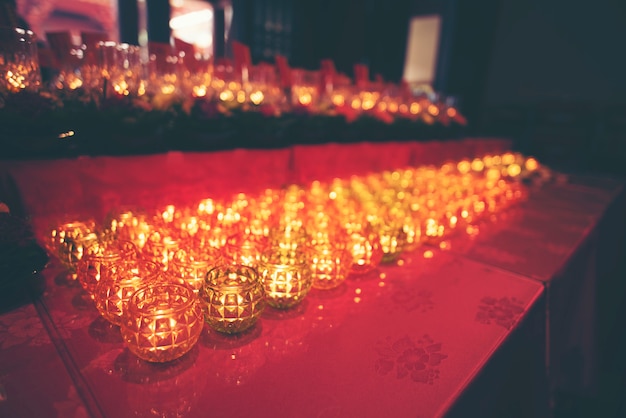 Candles in Hindu temples