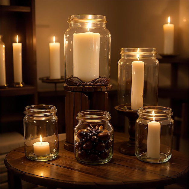 Candles in jars