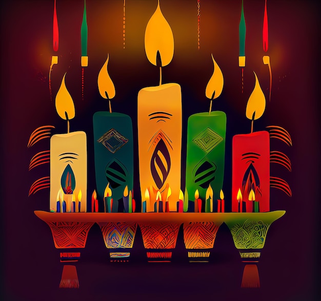 Photo candles of kwanzaa
