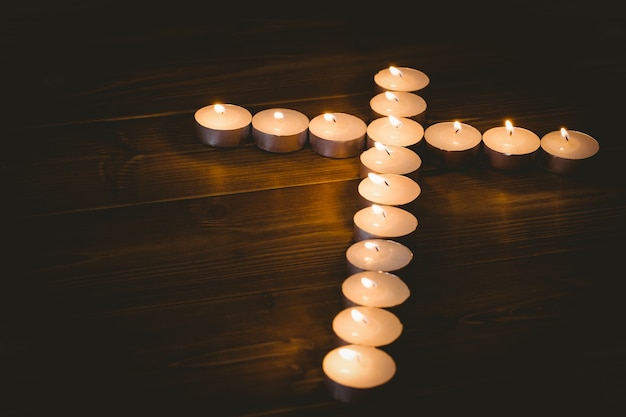 Candles in shape of cross