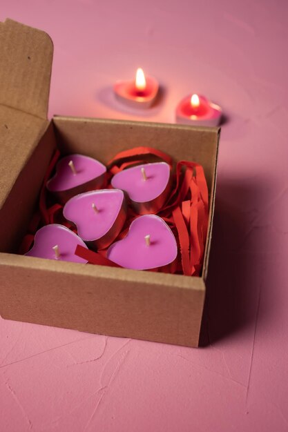 Candles in the shape of heart