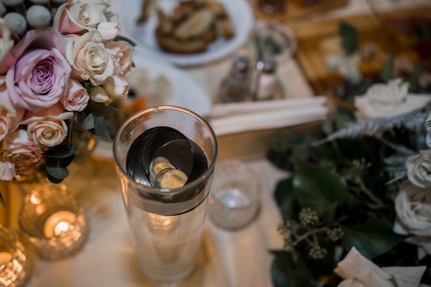 Candles on a table in a restaurant with decor