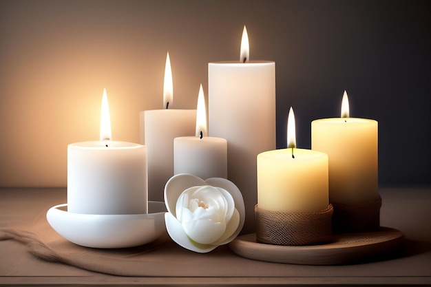 '사랑'이라고 적힌 테이블 위의 촛불