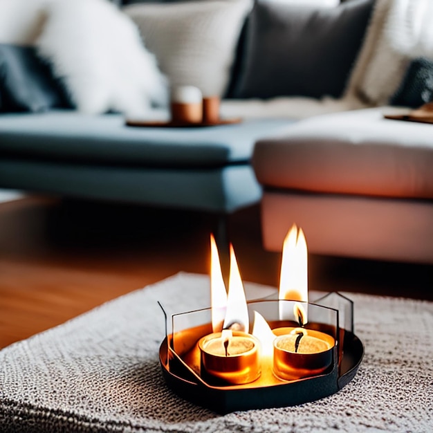 Candles on table