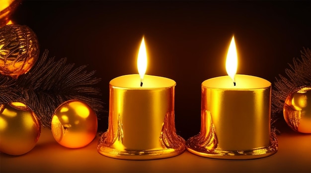 Candles with golden decoration