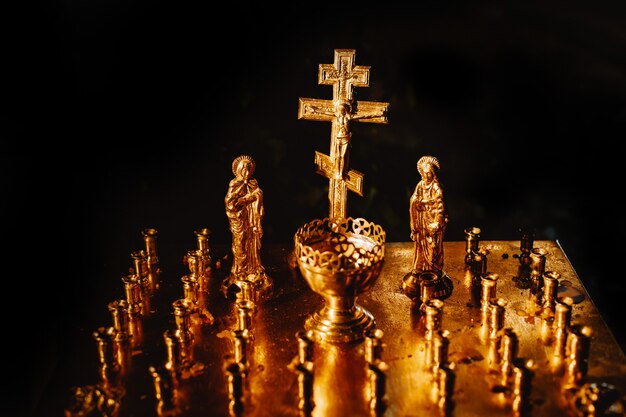 Candlesticks in the holy temple. Heavenly light!