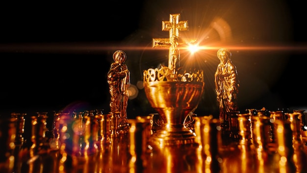 Candlesticks in the holy temple. Heavenly light!