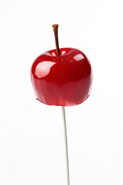 candy apple on isolated white background Halloween candy