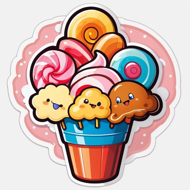 Candy Candy Making sticker with Ai generative